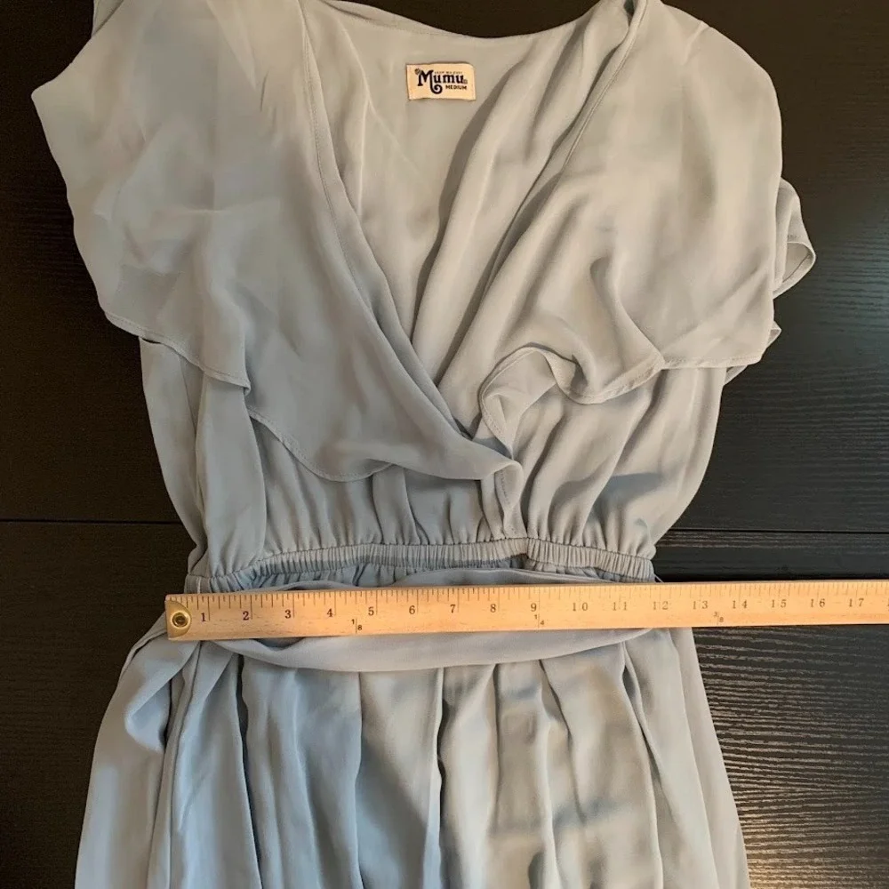 Show Me Your Mumu Blue Audrey Maxi Dress Wedding Bridesmaid Ruffled‎ Women's M